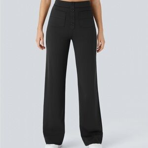 Black Wide Leg High-Waisted Pants